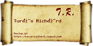 Turós Richárd névjegykártya